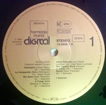 Deutsche Harmonia Mundi 1C 067 19-9998-1 - Nostalgico Tangos Arg - Image 3