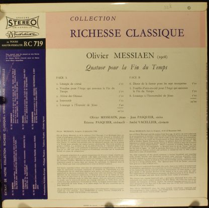 Musidisc 30 RC 719 - Quatuor Pour La Fin Du Temps - Image 2