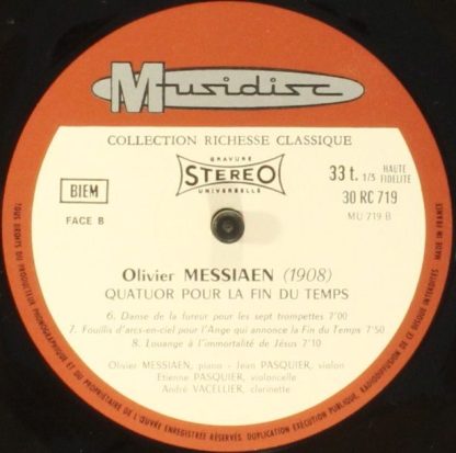 Musidisc 30 RC 719 - Quatuor Pour La Fin Du Temps - Image 3