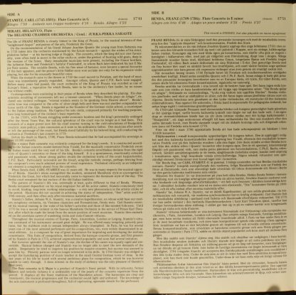 BIS LP-268 - Stamitz: Flute Concerto in G Major - Image 3