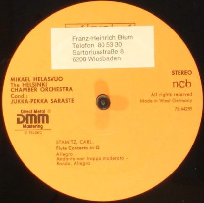 BIS LP-268 - Stamitz: Flute Concerto in G Major - Image 5