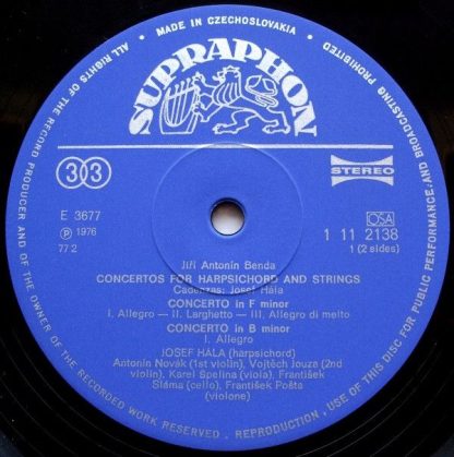Supraphon 1 11 2138 - Concertos For Harpsichord And Strings - Image 3