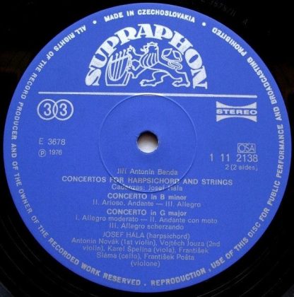 Supraphon 1 11 2138 - Concertos For Harpsichord And Strings - Image 4