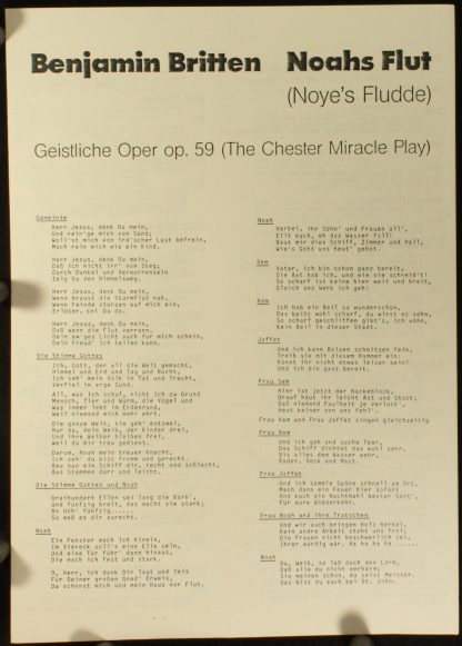 FSM FSM 53 754 - Noahs Flut (Noye's Fludde) Geistliche Oper Op. - Image 3