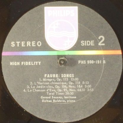 Philips PHS900-191 - Melodies of Gabriel Fauré - Image 4