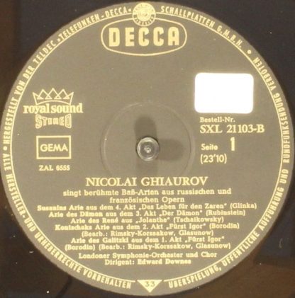 DECCA SXL 21103-B - Berühmte Baß-Arien Aus Russischen Und Franzö - Image 3