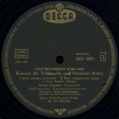 DECCA MD 1003 - Haydn Cellokonzert D-dur, Boccherini Cellokonzer - Image 3
