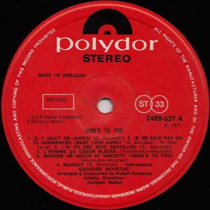 Polydor 2489 037 - Here's To You - Image 2