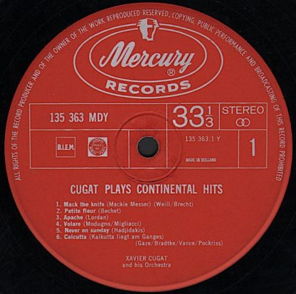 Mercury MDY 135 363 - Cugat Plays Continental Hits - Image 5