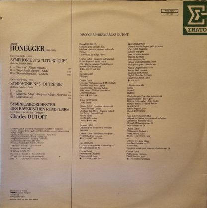 Erato NUM 75117 - Symphonie N˚ 3 "Liturgique" / Symphonie N˚ 5 " - Image 2