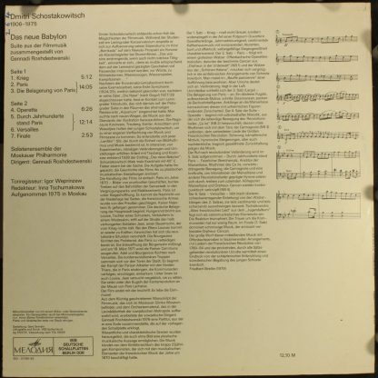 Melodia Eterna 8 27 076 - Das Neue Babylon - Suite Aus Der Filmm - Image 2