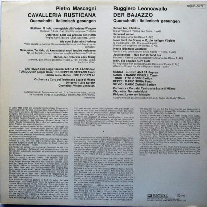 EMI 1C 061-00721 - Der Bajazzo / Cavalleria Rusticana - Image 2