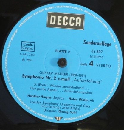 DECCA 63 835 - Symphonie Nr. II c - moll "Auferstehung" - Image 8