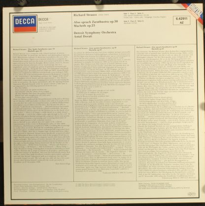 The Decca Record Company Limited 6.42911 AZ - Also Sprach Zarath - Image 2