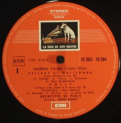 EMI 2C 063-10584 - "Pelléas Et Mélisande" Suite, Dolly, Masques - Image 3