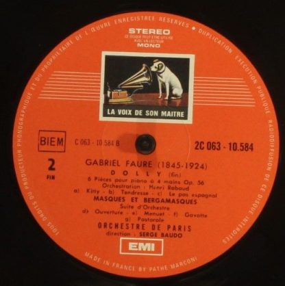 EMI 2C 063-10584 - "Pelléas Et Mélisande" Suite, Dolly, Masques - Image 4