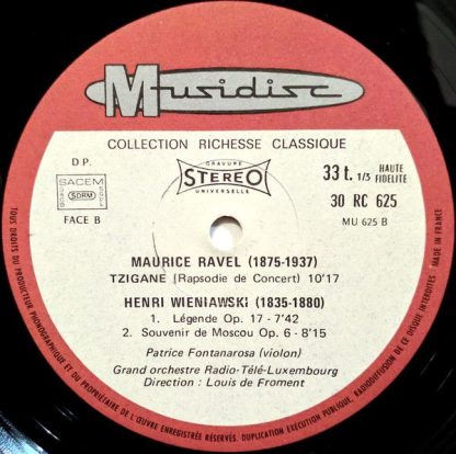 Musidisc 30 RC 625 - Fantaisie Op. 33 (1ere Mondiale) / Airs Boh - Image 4