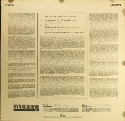 RCA Victor LSC-2990 - Symphony No. 3 In A Minor / The Rock Fanta - Image 2