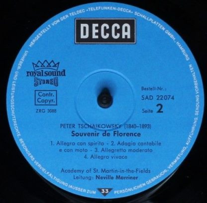 DECCA SAD 22074 - Streicherserenade • Souvenir De Florence - Image 4