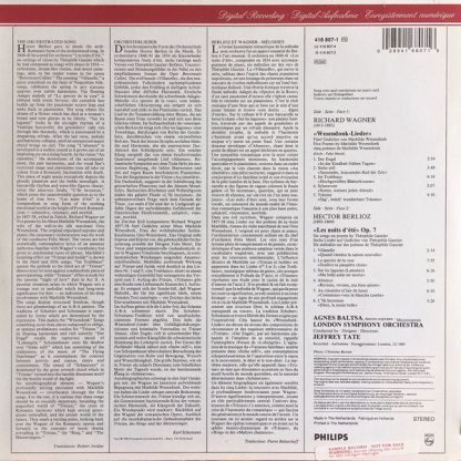 Philips 416 807-1 - Wesendonk-Lieder / Les Nuits D'Été - Image 2