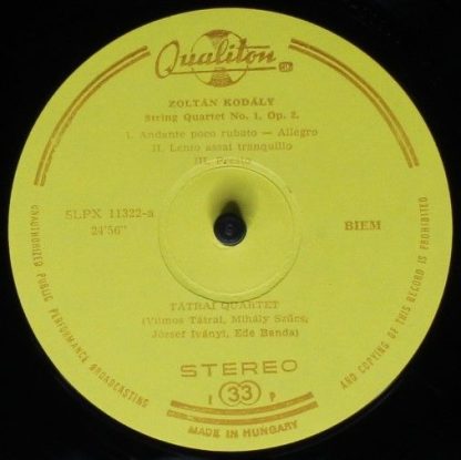 Qualiton LPX 11322 - String Quartets No. 1, No. 2 - Image 3