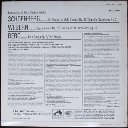 His Master's Voice ASD 2349 - Landmarks Of 20th Century Music - Image 2