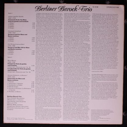 Eterna 8 27 995 - Werke von Quanz, Schaffrath, C. Ph. E. Bach, M - Image 2