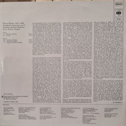 CBS 73 122 - Symphonie Fantastique Op. 14 - Image 2