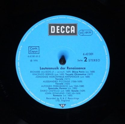 DECCA 6.42301 AH - Lautenmusik Der Renaissance - Image 4