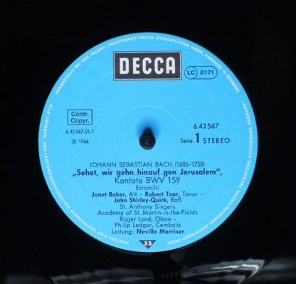 DECCA 6.42567 AH - Janet Baker Singt Bach - Image 3