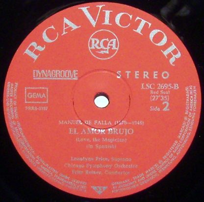 RCA Victor Red Seal LSC-2695-B - El Amor Brujo / Les Nuits D'Été - Image 3