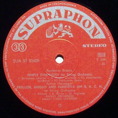 Supraphon SUA ST 50609 - Music For Chamber Orchestra - Image 3