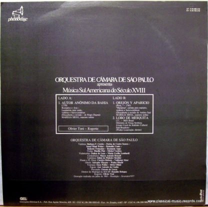 Phonodisc 0-34-703-218 - Música Sul Americana Do Século XVIII - Image 4