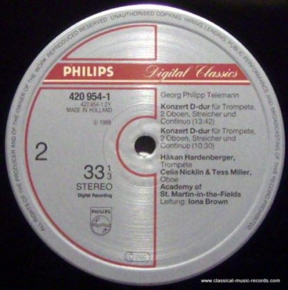 Philips 420 954-1 - Telemann: Trumpet Concertos - Image 3