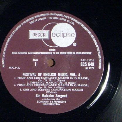 DECCA ECS 649 - Festival Of English Music Vol. 4 - Image 3