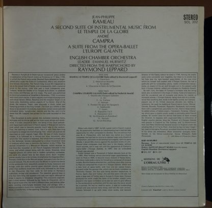 L'Oiseau-Lyre SOL 302 - A Second Suite Of Instrumental Music Fro - Image 3
