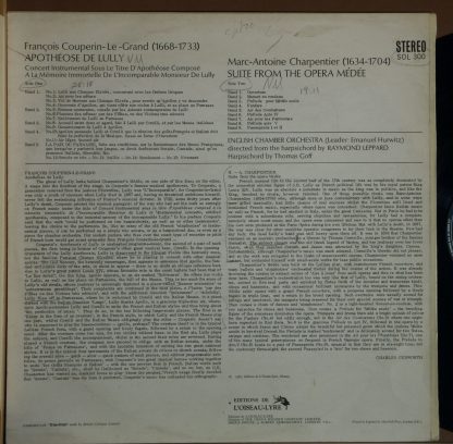 L'Oiseau-Lyre SOL 300 - Apothéose De Lully / Suite From The Oper - Image 2