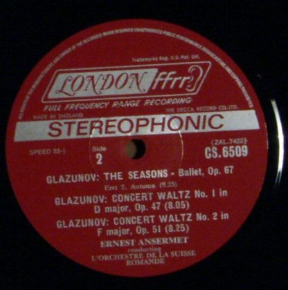 London Records CS 6509 - The Seasons • Concert Waltzes Nos. 1 & - Image 3