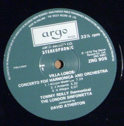 Argo ZRG 905 - Villa-Lobos Harmonica Concerto And Concertos By A - Image 3