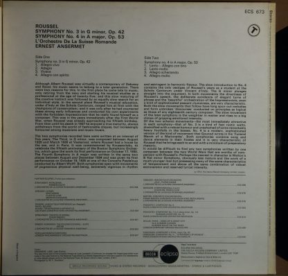 Decca Eclipse ECS 673 - Symphonies N.ºs 3 And 4 - Image 2