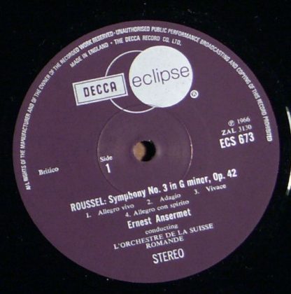 Decca Eclipse ECS 673 - Symphonies N.ºs 3 And 4 - Image 3