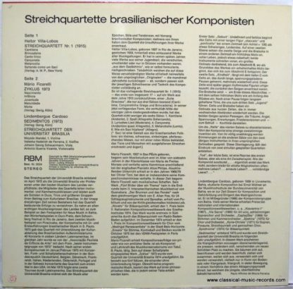RBM Records RBM 3034 - Streichquartette Brasilianischer Komponis - Image 2