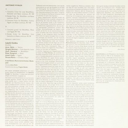 Hungaroton SLPX 12161 - Three Concerti Two Sonatas - Image 9