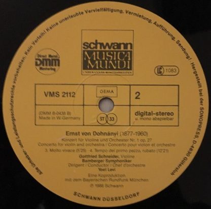 Schwann Musica Mundi VMS 2112 - Konzert Für Violine Und Orcheste - Image 6