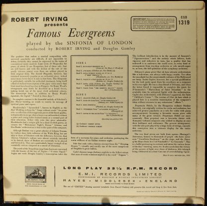 His Master's Voice CSD 1319 - Robert Irving Presents Famous Ever - Image 2