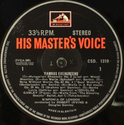 His Master's Voice CSD 1319 - Robert Irving Presents Famous Ever - Image 3