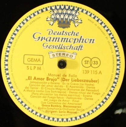 Deutsche Grammophon 139 115 SLPM - El Amor Brujo - El Sombro De - Image 3