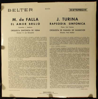 Belter 66.024 - El Amor Brujo / Rapsodia Sinfónica - Image 2