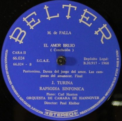 Belter 66.024 - El Amor Brujo / Rapsodia Sinfónica - Image 4
