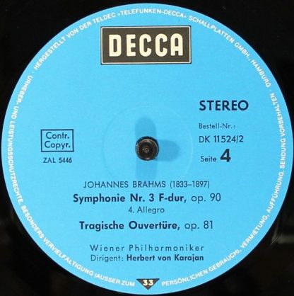 DECCA DK11524/1/2 - Johannes Brahms Symphonie Nr 1 & Nr 3 Herber - Image 8